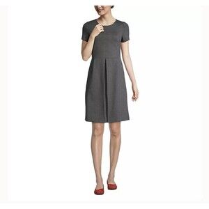 Lands' End Women's A-Line Gray Dress Pockets Casual Sz 0 EUC